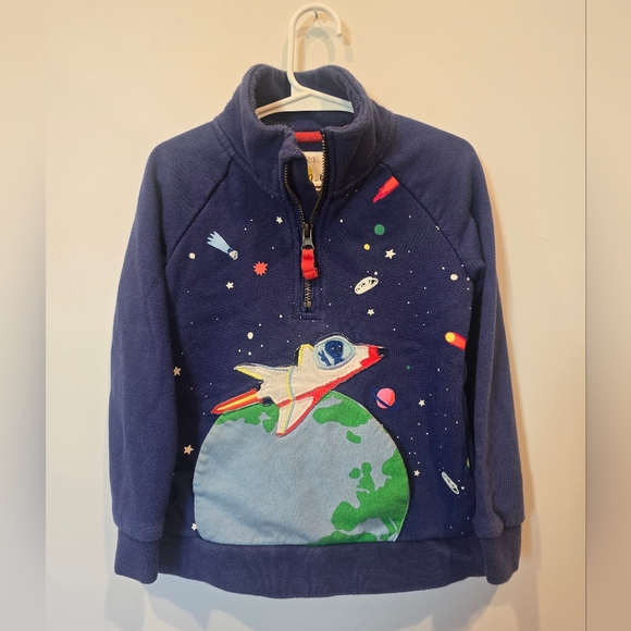 Mini Boden Other - Mini Boden Glow In The Dark Spaceship Quarterzip Size 3-4 Years